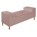 Ver imagem 1 de Divã Recamier Sofá Baú Félix 1,95M Suede Rosê - AM Decor