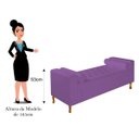 Ver imagem 3 de Divã Recamier Sofá Baú Félix 1,95M Suede Roxo - AM Decor