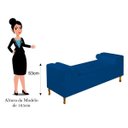 Ver imagem 3 de Divã Recamier Sofá Baú Félix 1,95M Suede Azul Marinho - AM Decor