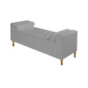 Ver imagem 2 de Divã Recamier Sofá Baú Félix 1,95M Suede Cinza - AM Decor