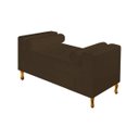 Ver imagem 2 de Recamier Divã Félix Baú 0,90M Estofado Luiz XV Sofá Suede Marrom para Sala de Estar