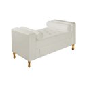 Ver imagem 1 de Recamier Divã Félix Baú 0,90M Estofado Luiz XV Sofá Suede Bege para Sala de Estar