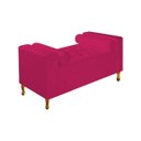 Ver imagem 1 de Recamier Divã Félix Baú 0,90M Estofado Luiz XV Sofá 2 Lugares Suede Pink para Sala de Estar Consultó