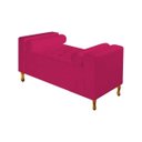 Ver imagem 2 de Recamier Divã Félix Baú 0,90M Estofado Luiz XV Sofá 2 Lugares Suede Pink para Sala de Estar Consultó