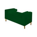 Ver imagem 2 de Recamier Divã Félix Baú 0,90M Estofado Luiz XV Sofá Suede Verde para Sala de Estar
