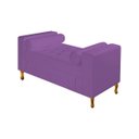 Ver imagem 2 de Recamier Divã Félix Baú 0,90M Estofado Luiz XV Sofá Suede Roxo para Sala de Estar
