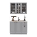 Ver imagem 1 de Cozinha Compacta Bariloche 6 Portas 2 Gavetas com Vidro 100% MDF Titânio Fosco - Indékes
