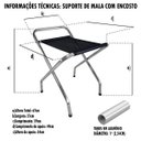 Ver mais imagens de Suporte de Mala com Encosto Preto