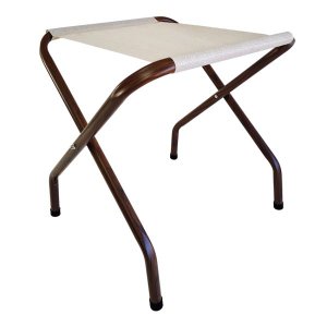 Suporte Organizador De Mala Aluminio Amadeirado Bege Zaka