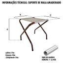 Ver imagem 5 de Suporte Organizador De Mala Aluminio Amadeirado Bege Zaka