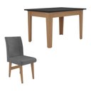 Ver imagem 1 de Conjunto Mesa De Jantar 120 Cm Com 4 Cadeiras Tokio Multimóveis Ex1004 Madeirado/Preto/Grafite