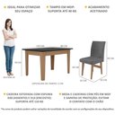Ver imagem 5 de Conjunto Mesa De Jantar 120 Cm Com 4 Cadeiras Tokio Multimóveis Ex1004 Madeirado/Preto/Grafite