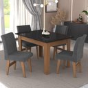 Ver imagem 3 de Conjunto Mesa De Jantar 120 Cm Com 4 Cadeiras Tokio Multimóveis Ex1004 Madeirado/Preto/Grafite