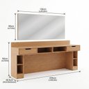 Ver imagem 3 de Penteadeira Escrivaninha com Espelho 2 Gavetas 6 Nichos 205x90cm Linha Liga Modulado