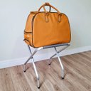 Ver imagem 3 de Suporte Organizador De Mala Alumínio Com Encosto Cinza Zaka