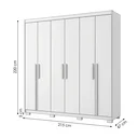 Ver imagem 3 de Guarda-Roupa Casal 6 Portas, 2 Gavetas e Pés MDF Cuiabá Branco