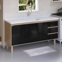 Ver imagem 1 de Gabinete de Cozinha 154cm Preto - Rorato