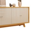 Ver imagem 2 de Buffet Aparador 4 Portas com Frisos Decorativos e Prateleiras Soleil Cedro/off White - Mabe Magazine
