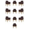 Kit 10 Poltronas Decorativa Reforçada Teciso Suede Cor:marrom - 1