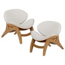 Ver imagem 1 de Kit 2 Poltronas Decorativa Orgânica Sala Living Kadosh L02 Bouclê Cru- Lyam Decor