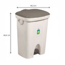 Ver imagem 2 de Lixeira com Pedal Plástico 72 Litros Bege Sanremo