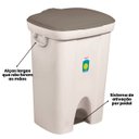Ver imagem 3 de Lixeira com Pedal Plástico 72 Litros Bege Sanremo