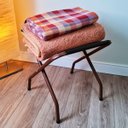 Ver imagem 2 de Suporte Organizador de Mala Aluminio Amadeirado Preto Zaka