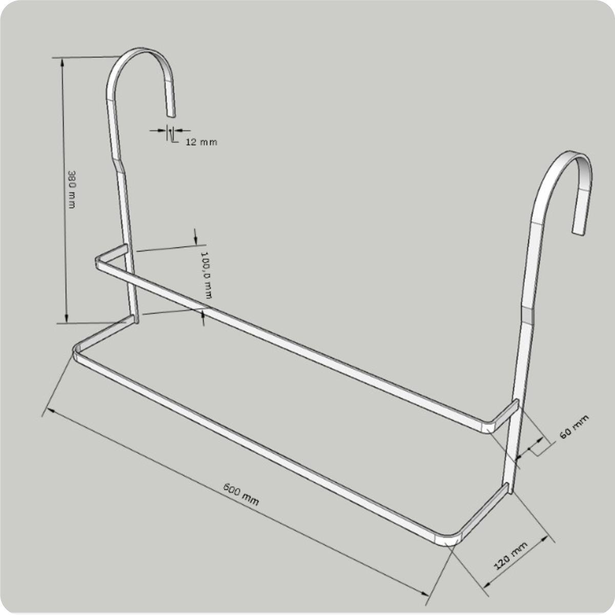 Suporte Duplo Porta Toalhas Toalheiro Box Branco Brilho 60cm - 7