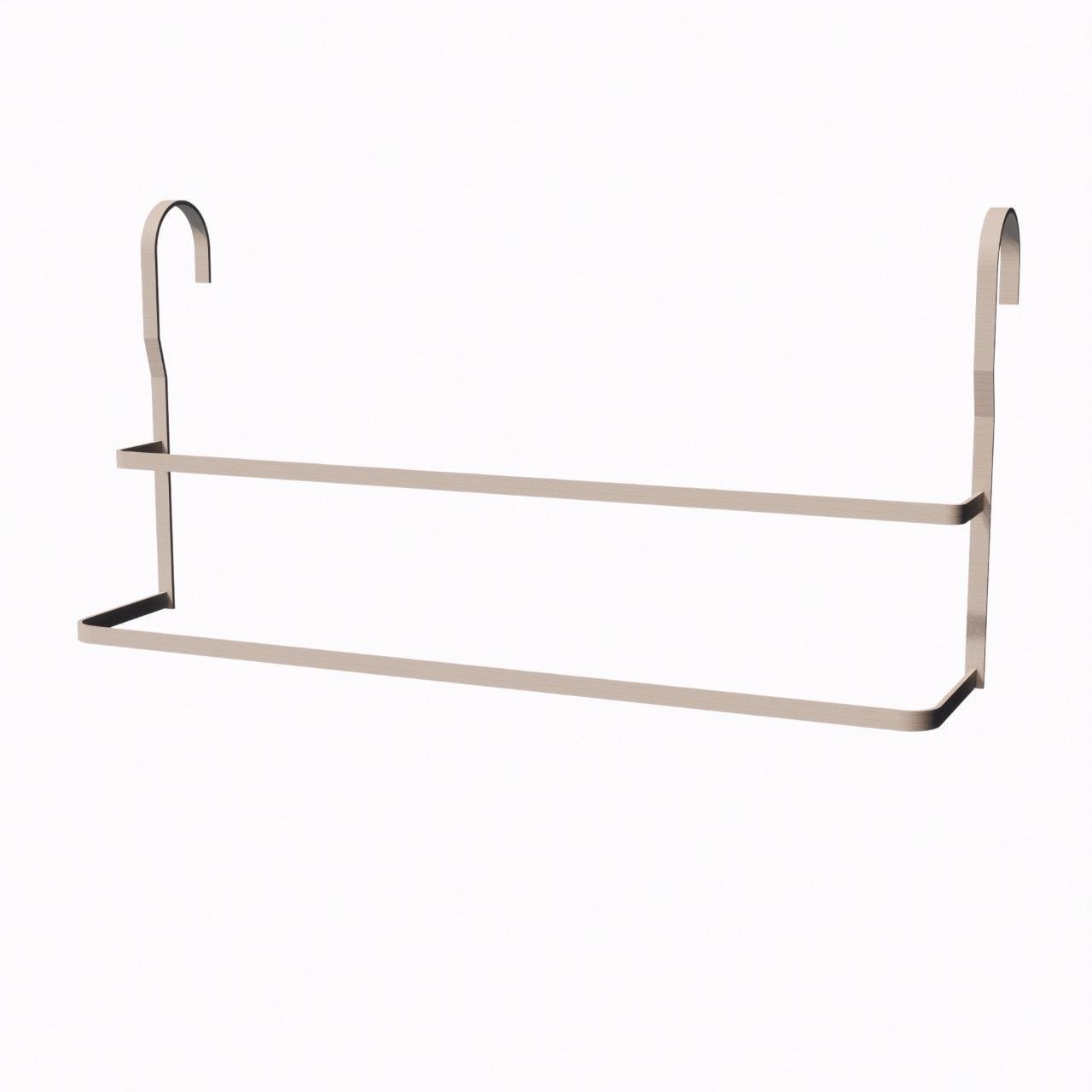 Suporte Duplo Porta Toalhas Toalheiro Box Branco Brilho 60cm - 1