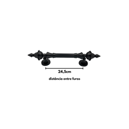 Puxador Colonial Jd 43cm Preto Fosco - 5