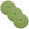 Kit com 3 Peças Jogo Americano Redondo Mesa Jantar Descanso Prato Sousplat Marrom Verde - 1