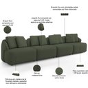 Ver imagem 4 de Sofá 4 Lugares para Sala de Estar Living 308cm Arlo F04 Linho Verde Tc-10056 - Lyam Decor
