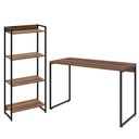 Ver imagem 1 de Kit Escritório Estante Areta 4 Prateleiras com Mesa Industrial Aspen 120cm C01 Nogal - Lyam Decor