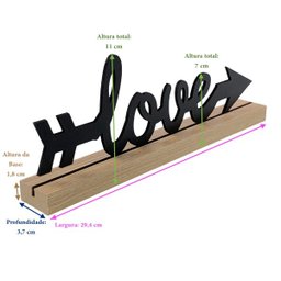 Enfeite de Mesa Palavra Love Letreiro para Decoração Quarto Sala Rack Painel - 3