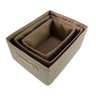 Kit Com 3 Pçs Cesto Organizador Porta Objetos Cesta Caixa Decorativa Bege - 9