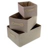 Kit Com 3 Pçs Cesto Organizador Porta Objetos Cesta Caixa Decorativa Bege - 1