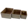 Kit Com 3 Pçs Cesto Organizador Porta Objetos Cesta Caixa Decorativa Bege - 2