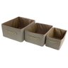 Kit Com 3 Pçs Cesto Organizador Porta Objetos Cesta Caixa Decorativa Bege - 8
