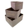 Kit Com 3 Pçs Cesto Organizador Porta Objetos Cesta Caixa Decorativa Bege - 10