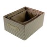 Kit Com 3 Pçs Cesto Organizador Porta Objetos Cesta Caixa Decorativa Bege - 3