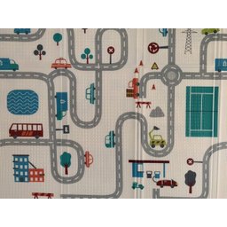 Tapete Infantil Térmico Bebê Emborrachado Dobrável Sacola Para Transporte Estampa Cidade - 5