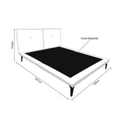 Cama Japonesa Toquio Queen com Cabeceira Almofada Linho Marrom - 5