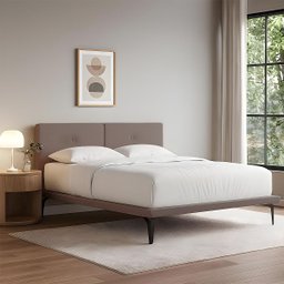 Cama Japonesa Toquio Queen com Cabeceira Almofada Linho Marrom - 1
