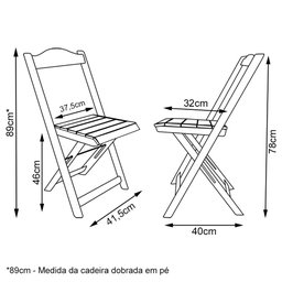 Conjunto de Mesa Dobrável 70x110 com 4 Cadeiras Imbuia - Tarimatã - 6