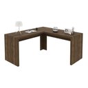 Ver imagem 6 de Kit para Escritório 4 Peças Mesa em L Estantes e Balcão 2 Portas MDP Nogal Tecno Mobili