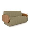 Ver imagem 2 de Sofá Decorativo Living Sala de Estar Bornéu 148cm Pés de Madeira Pu/veludo Caramelo/castor G33 - Gra
