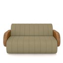 Ver imagem 4 de Sofá Decorativo Living Sala de Estar Bornéu 148cm Pés de Madeira Pu/veludo Caramelo/castor G33 - Gra
