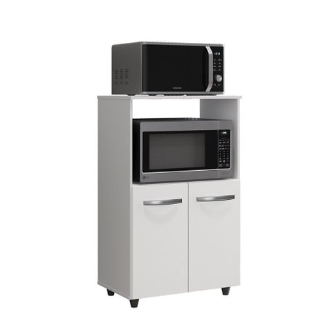Armário Multiuso Tais 60cm 2 Portas 1 Nicho para Microondas - Branco Móblis Branco