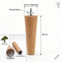 Ver imagem 2 de Kit 4 Pés Palito de Madeira 30cm P. Mogno