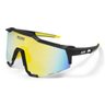 Óculos de Sol Ciclismo Hupi Stelvio Preto e Amarelo Fosco - 1